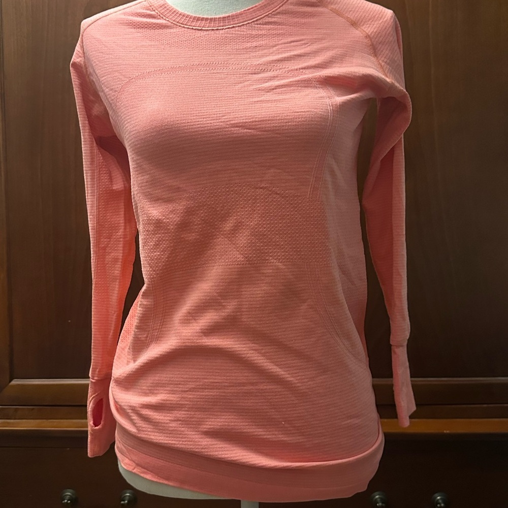 Women's Pink Long Sleeve Top lululemon athletica lightweight